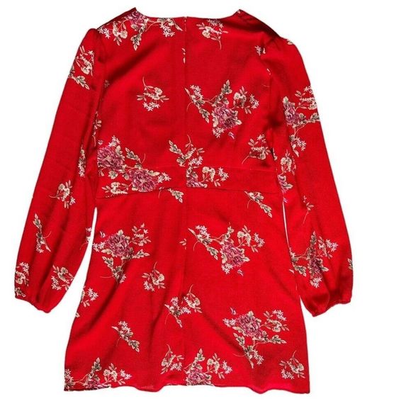 Fashion Nova Land of Make Believe Floral Flare Dress Plus Size 2X Red - Picture 6 of 12